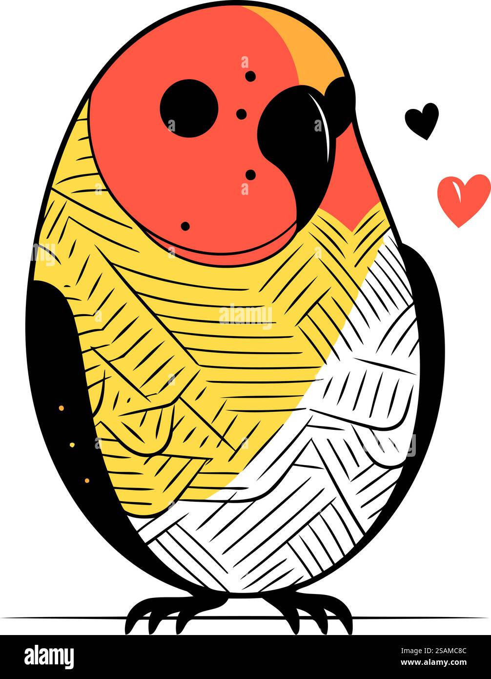 Cute parrot. Hand drawn vector illustration in doodle style Stock ...