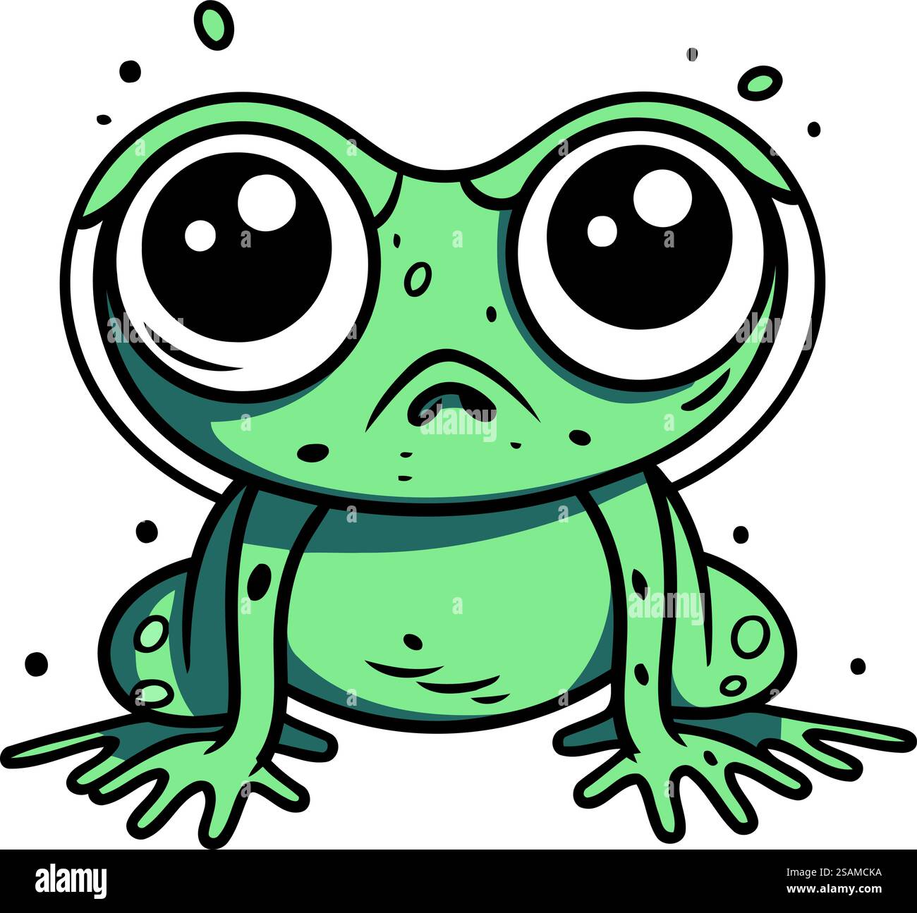 Frog. Cute cartoon character. Hand drawn vector illustration Stock ...