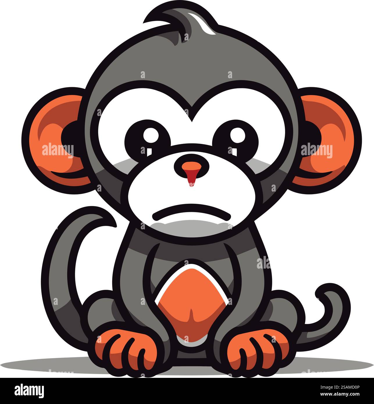 Monkey Cartoon Character Mascot Vector Icon Illustration Stock Vector ...