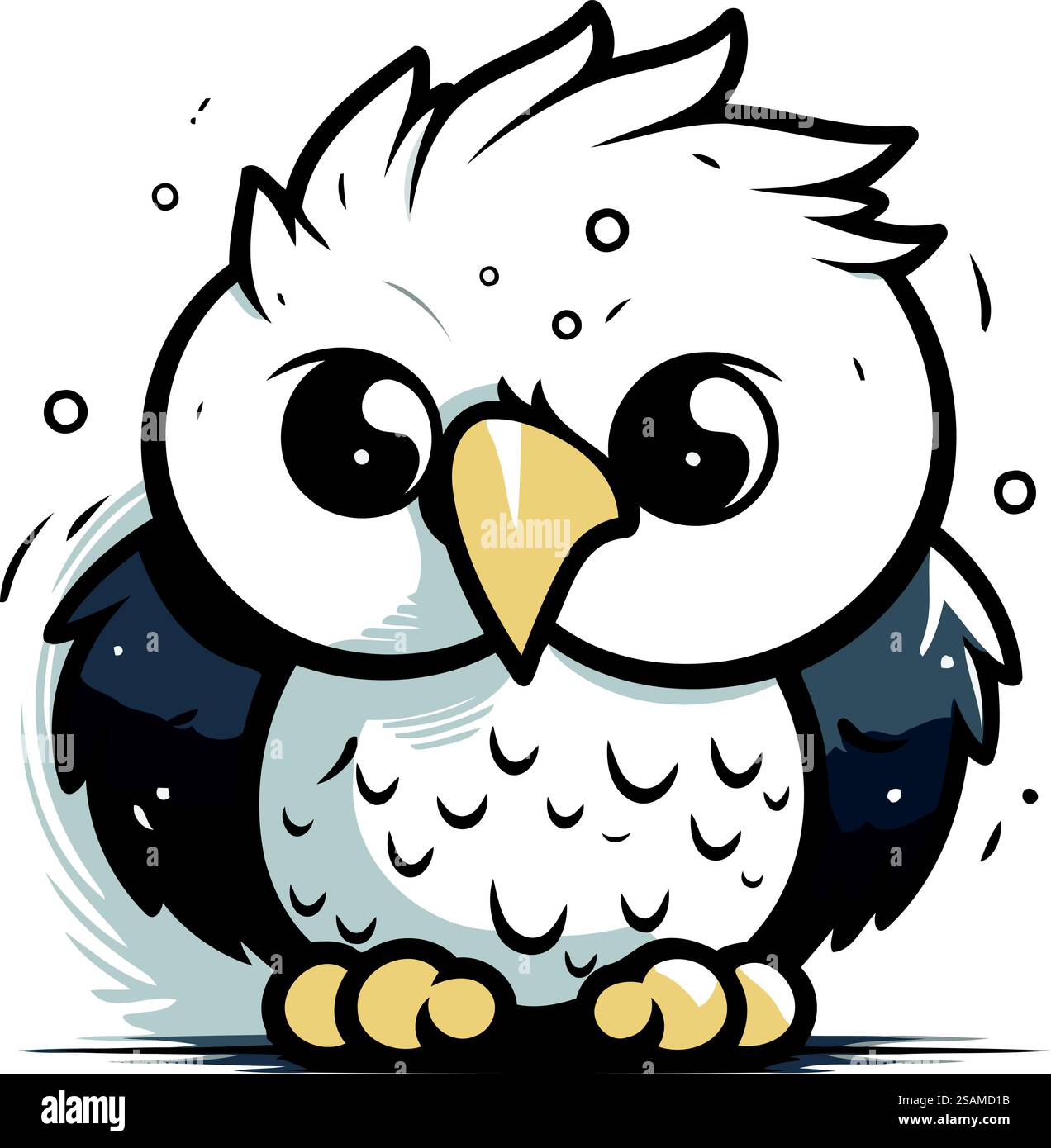 Illustration of a Cute Owl on White Background. Vector illustration ...