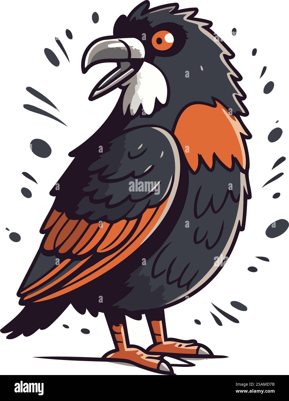 Vector illustration of a crow. Isolated on a white background Stock ...