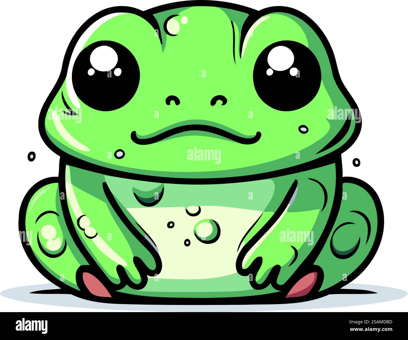 Frog cartoon character vector illustration. Cute green frog icon Stock ...