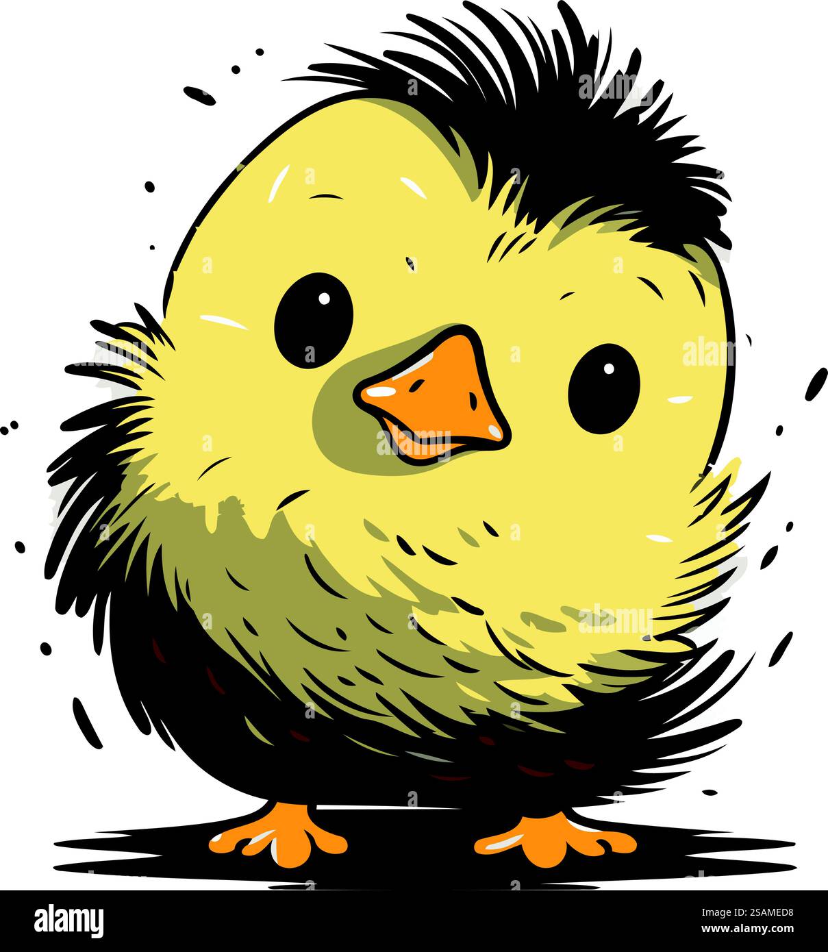 Illustration of a cute chick on a white background. vector illustration ...