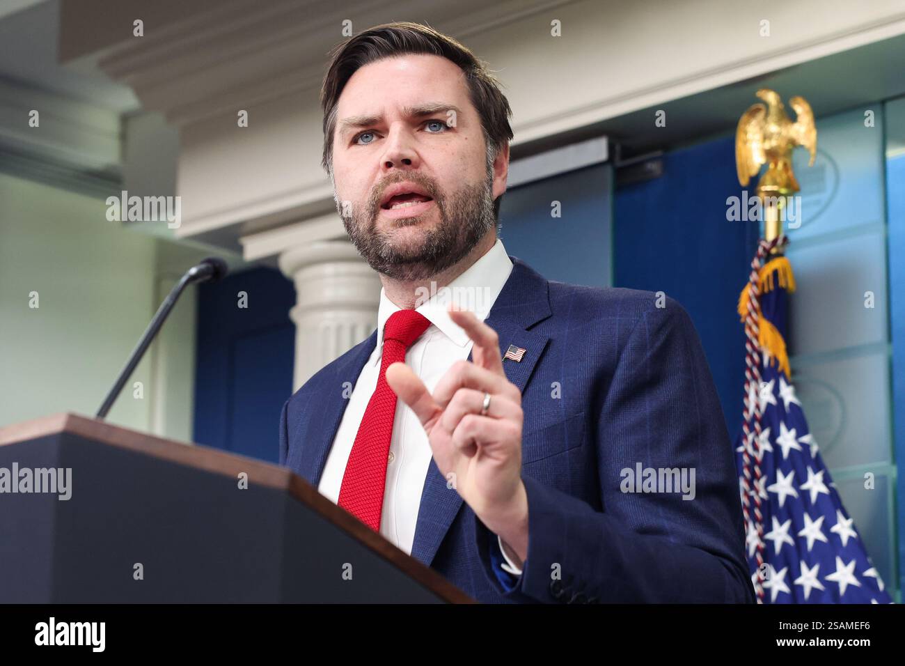 Vice President JD Vance speaks after President Donald Trump delivered ...
