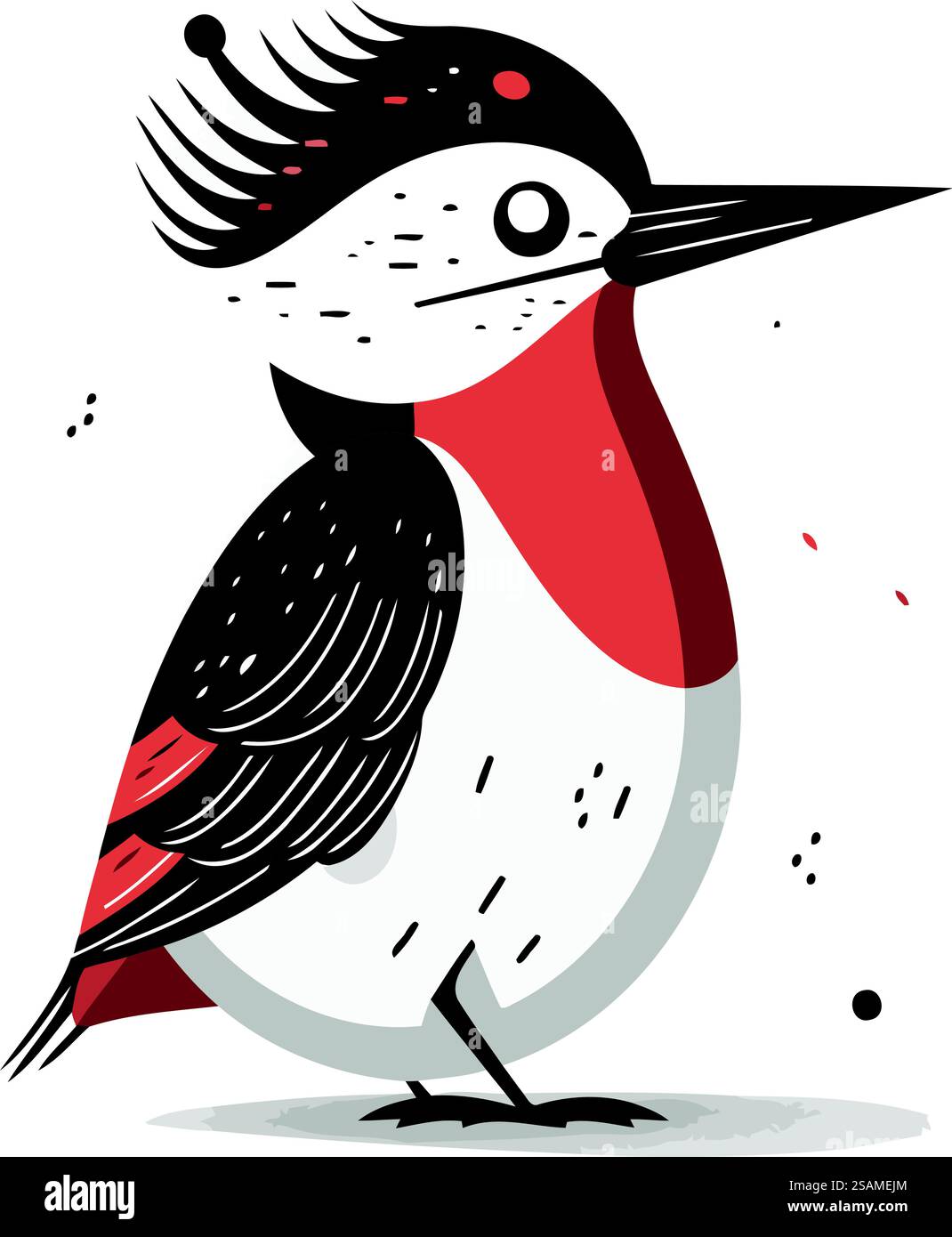 Cute cartoon hand drawn kingfisher bird. Vector illustration Stock ...