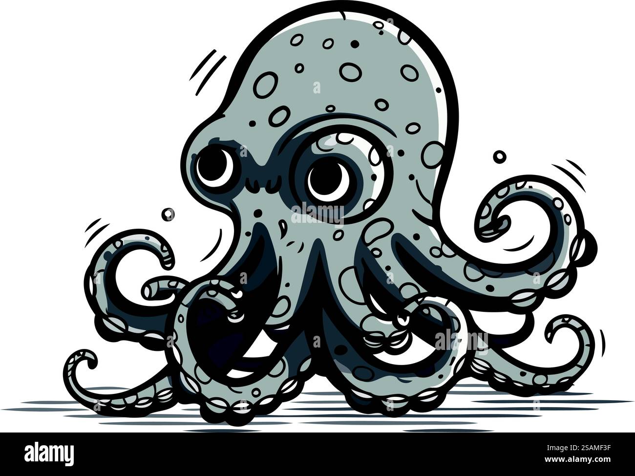 Octopus. Hand drawn vector illustration. Isolated on white background ...