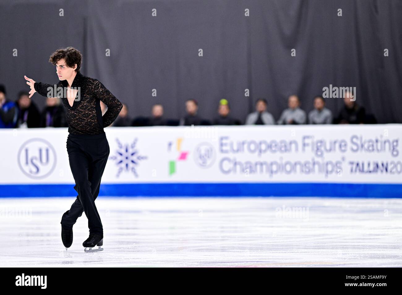 Nikolaj MEMOLA (ITA), during Men Short Program, at the ISU European