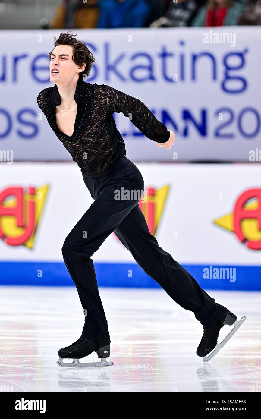 Nikolaj MEMOLA (ITA), during Men Short Program, at the ISU European
