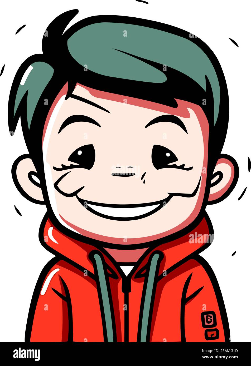Illustration of a happy boy smiling and looking at the camera Stock ...