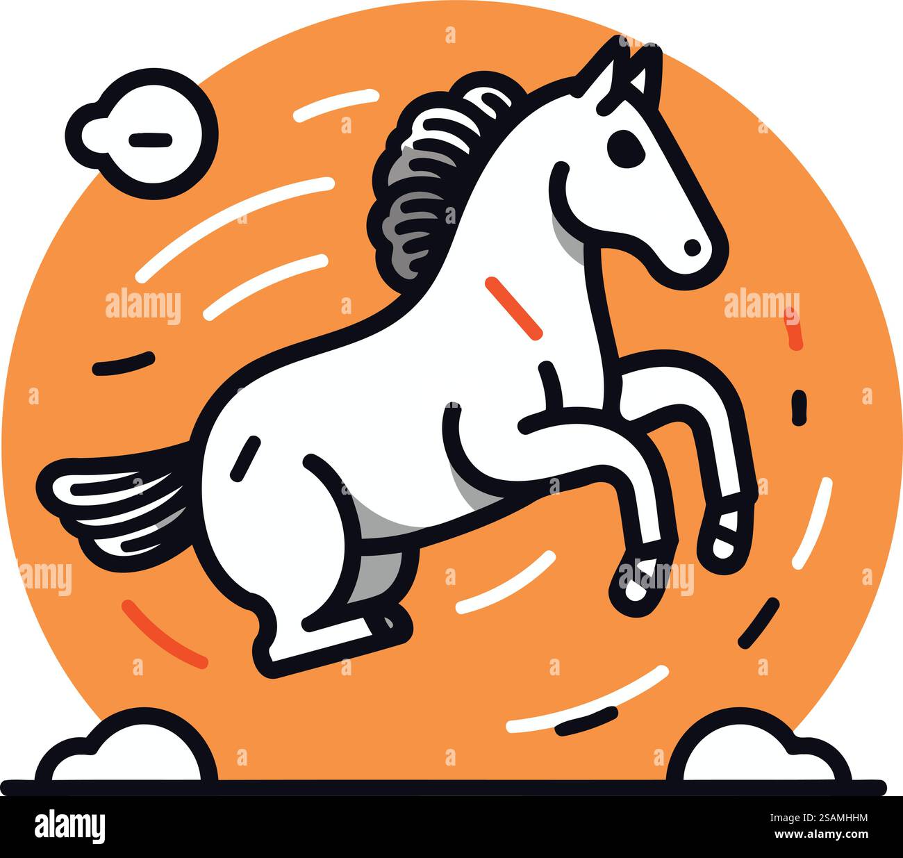 Horse flat line icon. Vector illustration of horse on white background ...