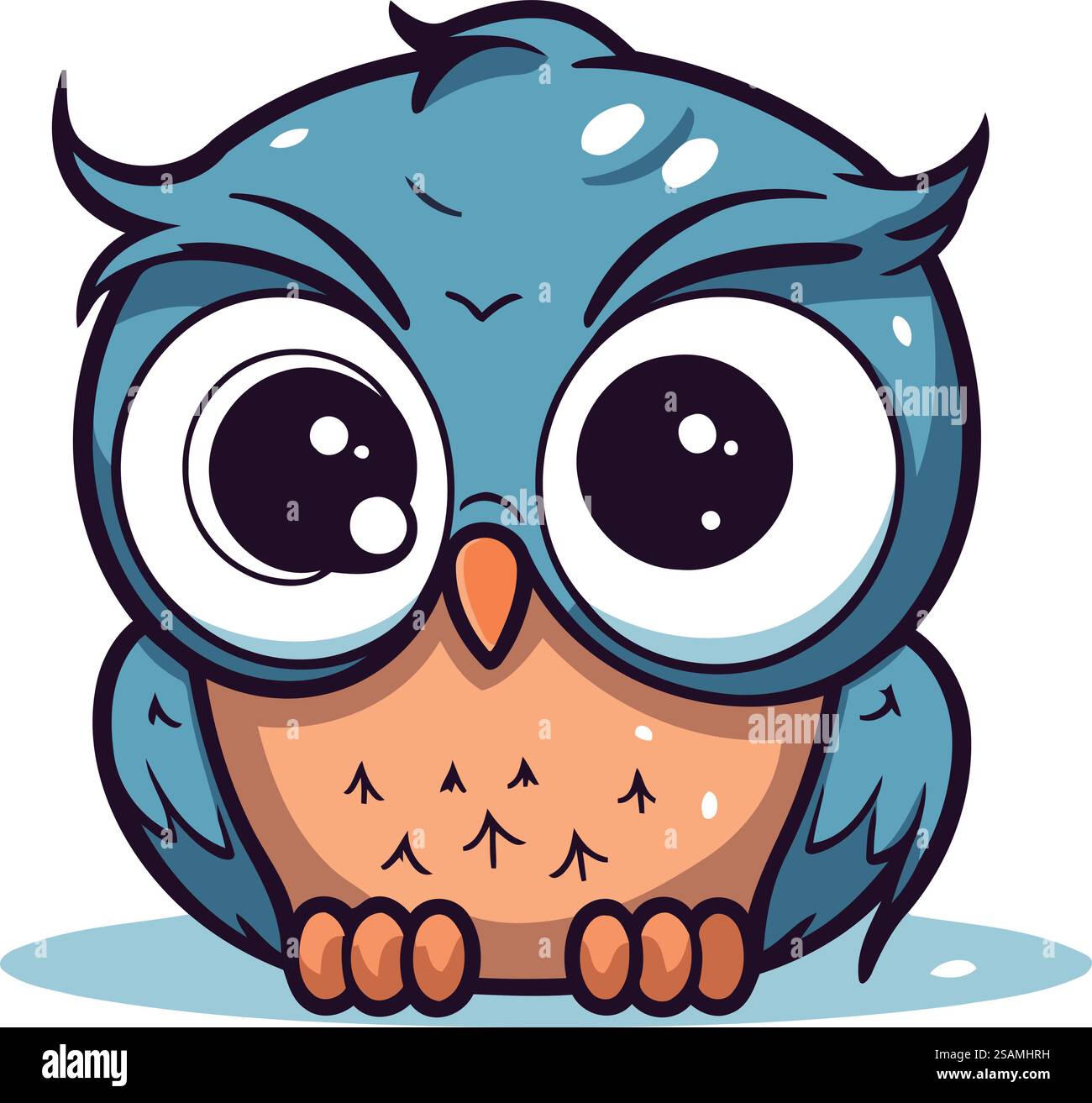 Cute cartoon owl. Vector illustration. Isolated on white background ...