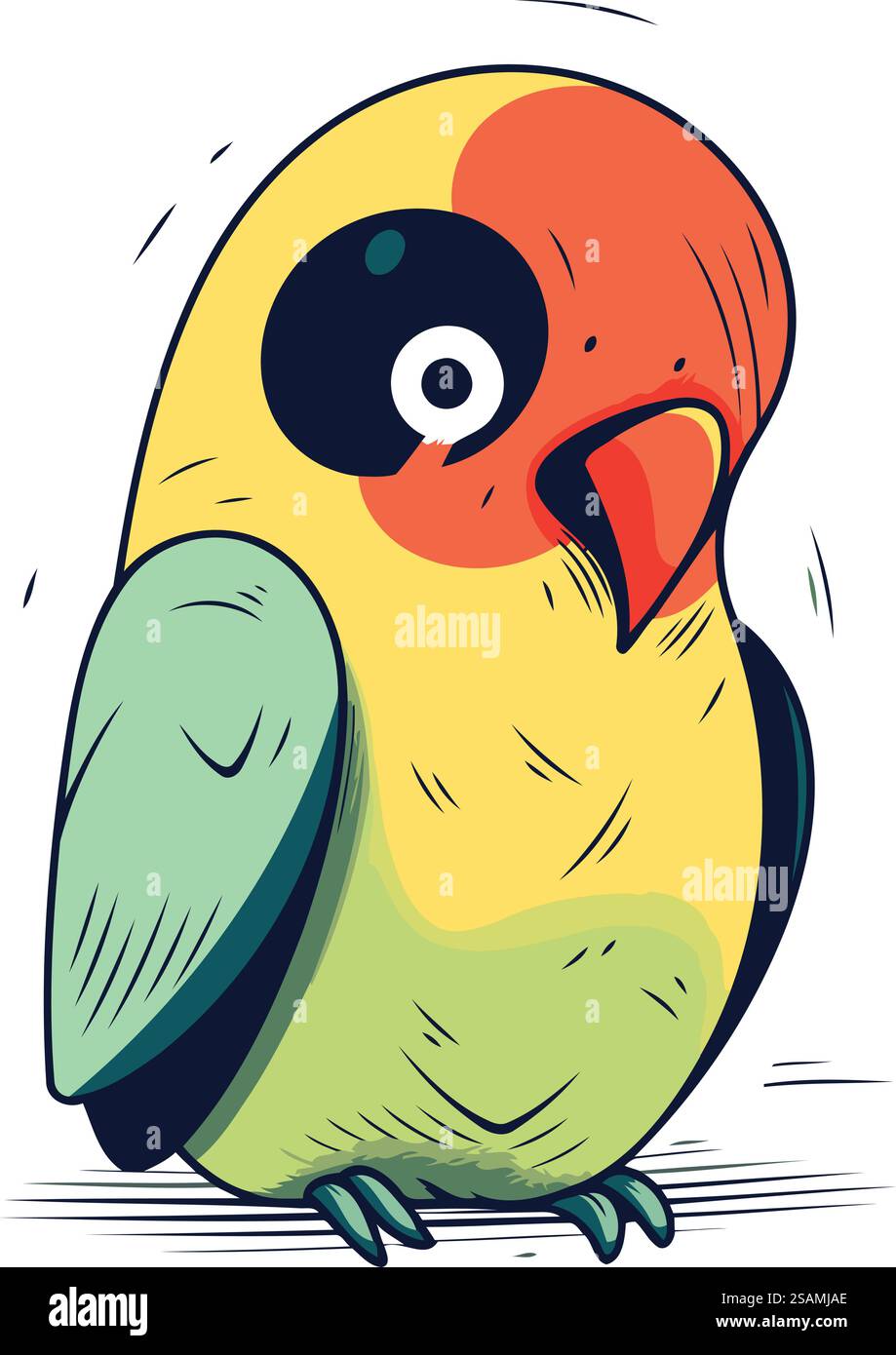 Cute parrot vector illustration. Hand drawn cartoon parrot Stock Vector ...