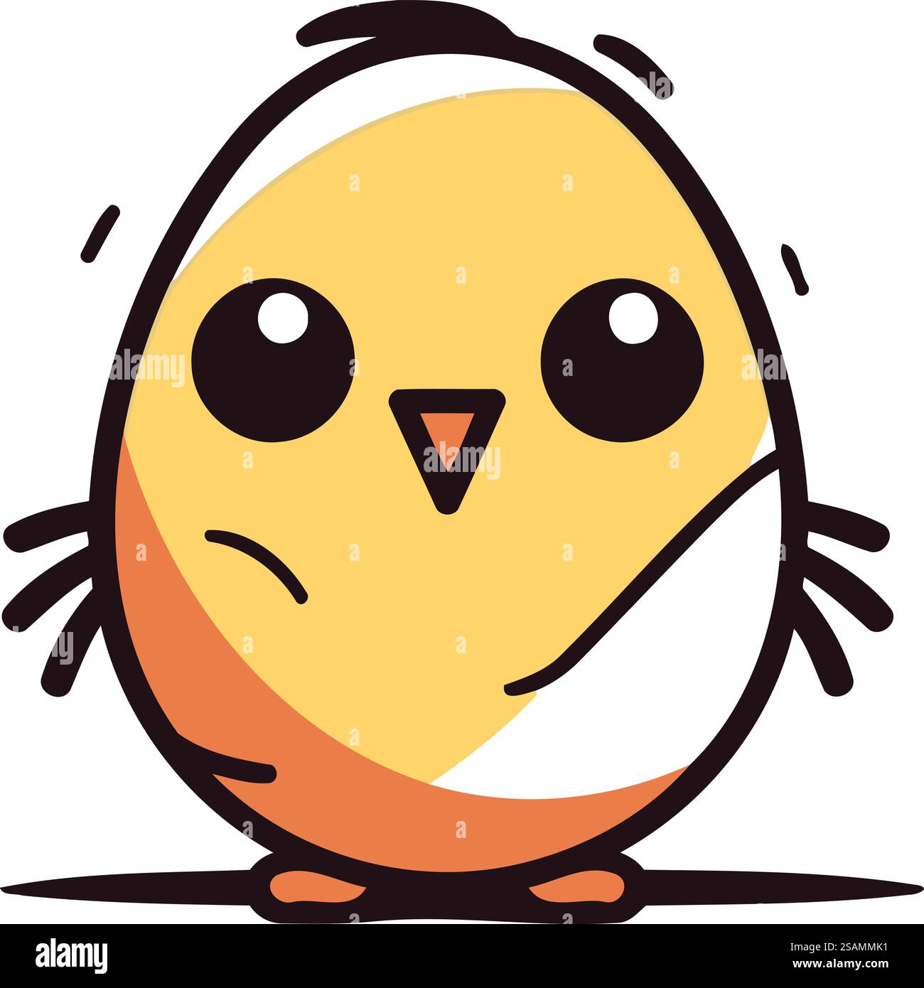 Cute little chick isolated on a white background. Vector illustration ...
