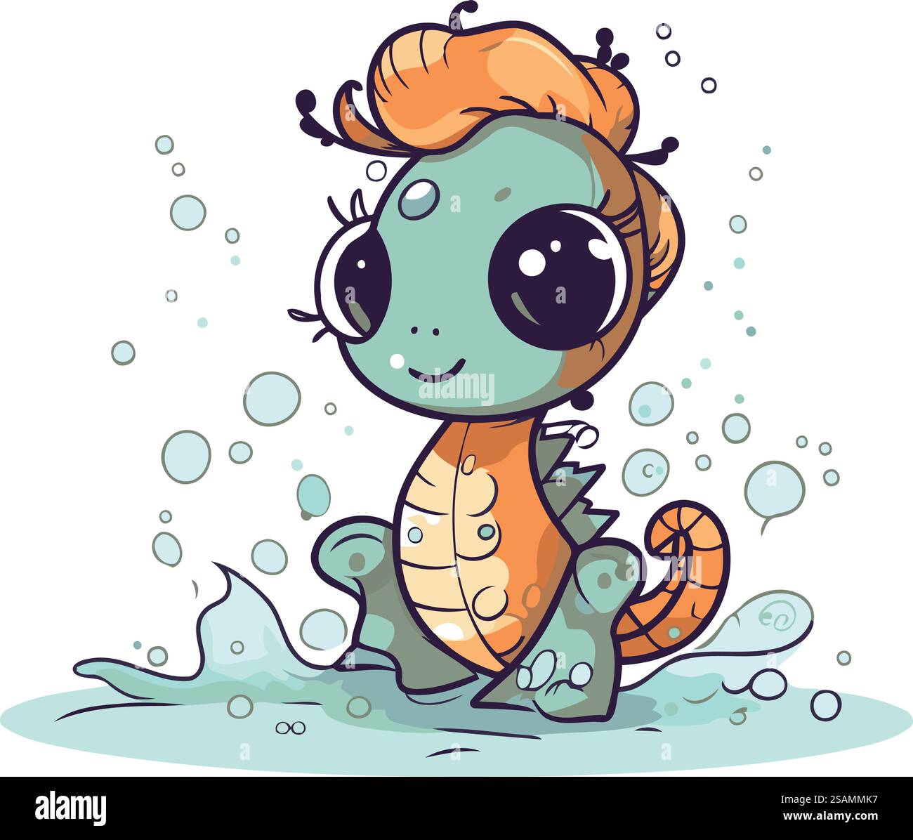 Cute cartoon baby dragon. Vector illustration isolated on white ...