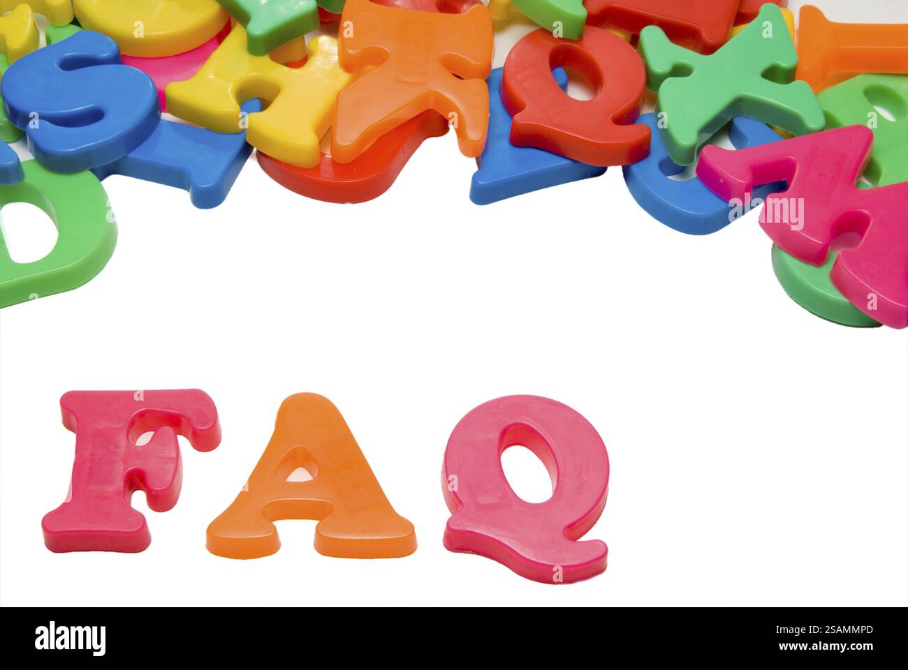 Magnetic letters spelling out the word FAQ Stock Photo - Alamy