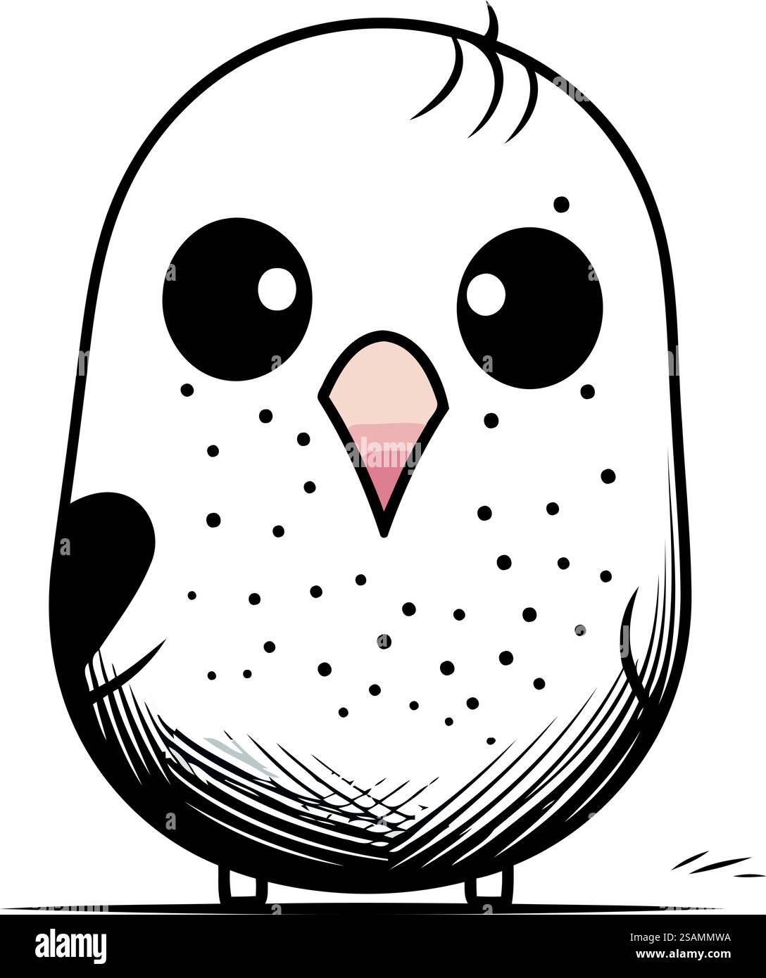 cute owl vector illustration on white background. black and white owl ...