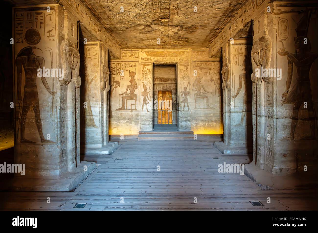 Interior of the Small Temple of Hathor and Nefertari , Abu Simbel ...