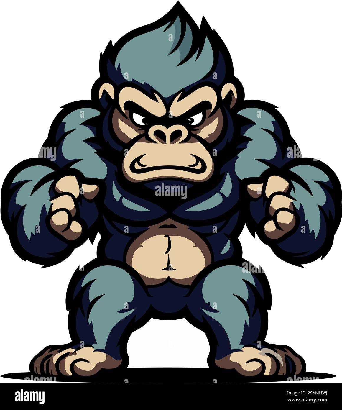 Vector illustration of a gorilla cartoon mascot. Isolated on white ...