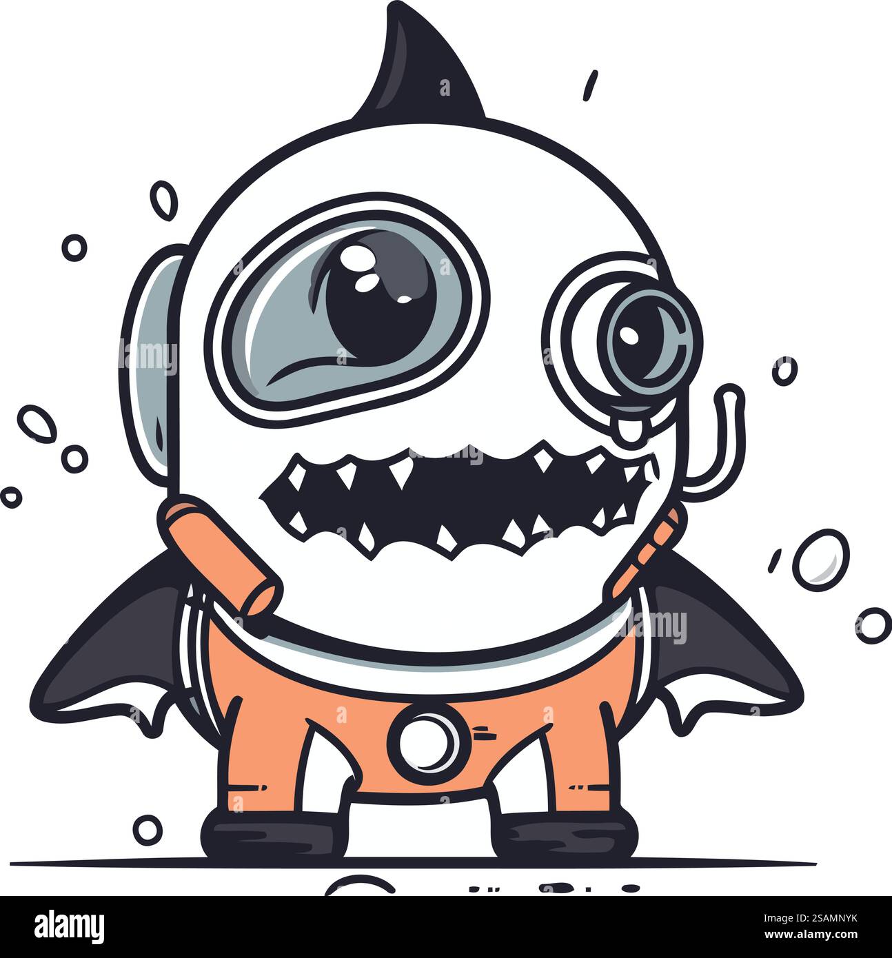 Vector illustration of cute cartoon monster character in halloween ...