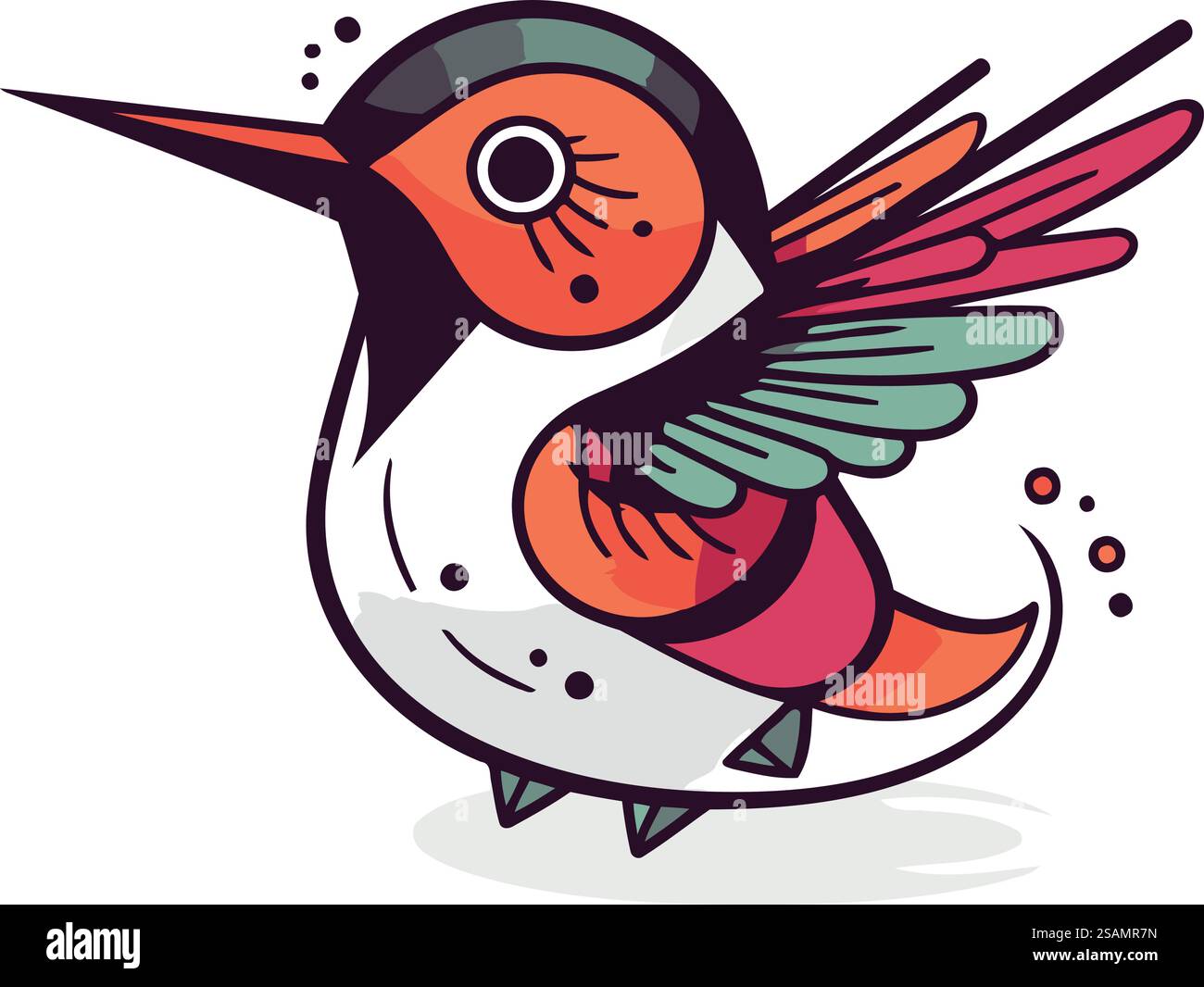 Hummingbird cartoon icon. Vector illustration of a cute bird Stock ...