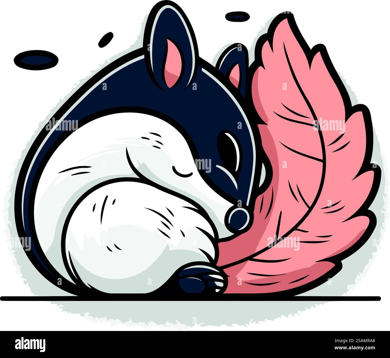 Illustration of a cute little bear sleeping with an autumn leaf Stock ...