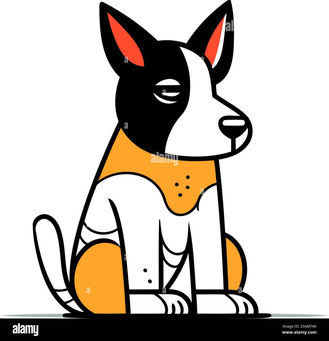 Cute dog sitting on white background. Vector illustration in cartoon ...