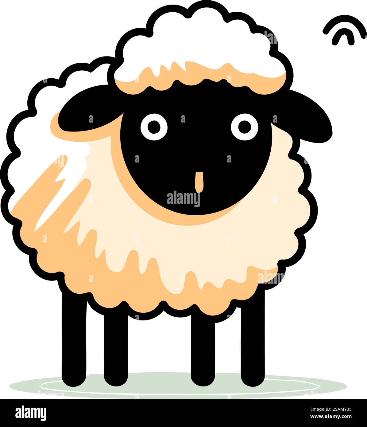 Sheep vector illustration. Cute cartoon sheep character. Sheep farm ...