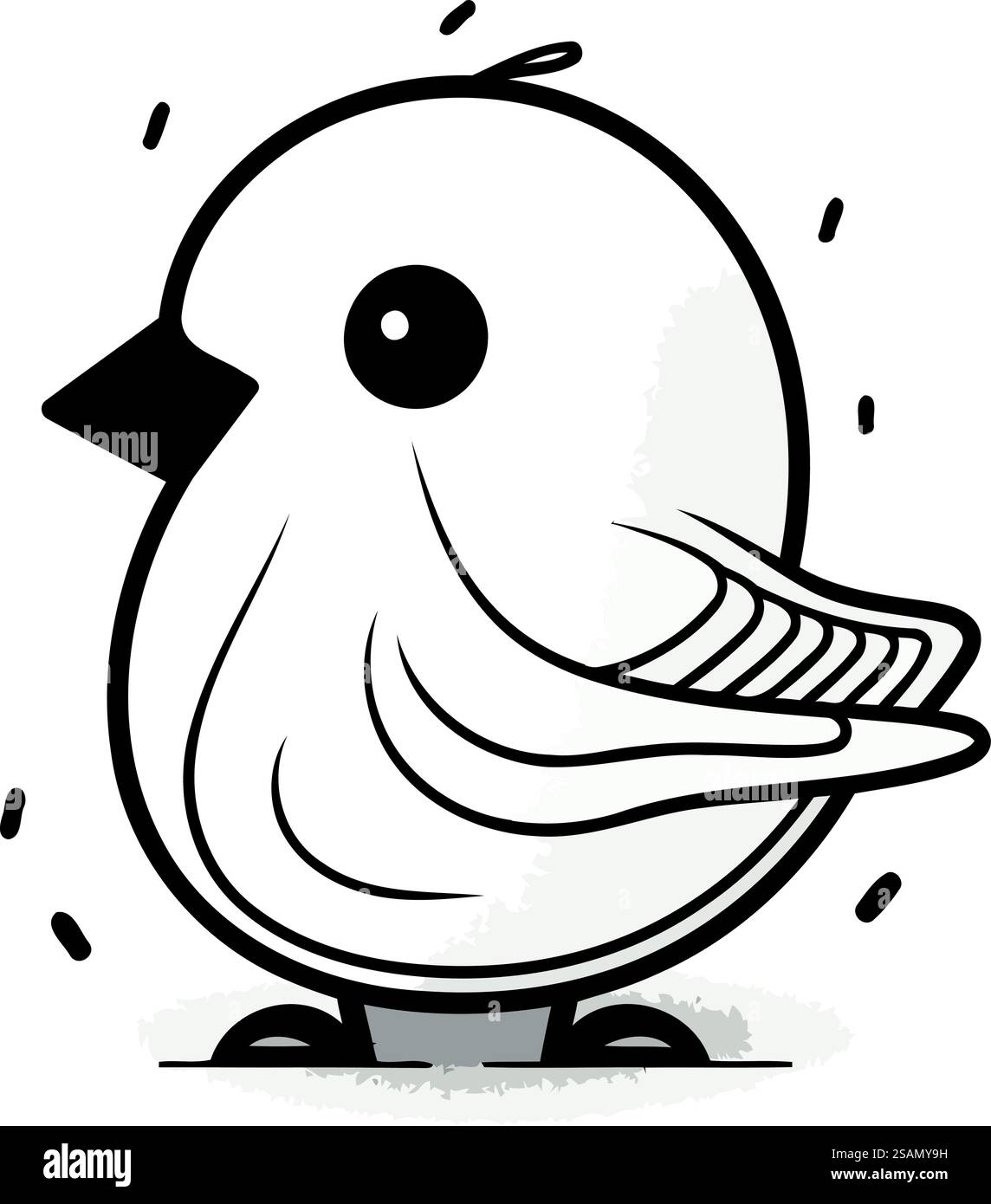 Illustration of a cute little bird on a white background. Vector ...