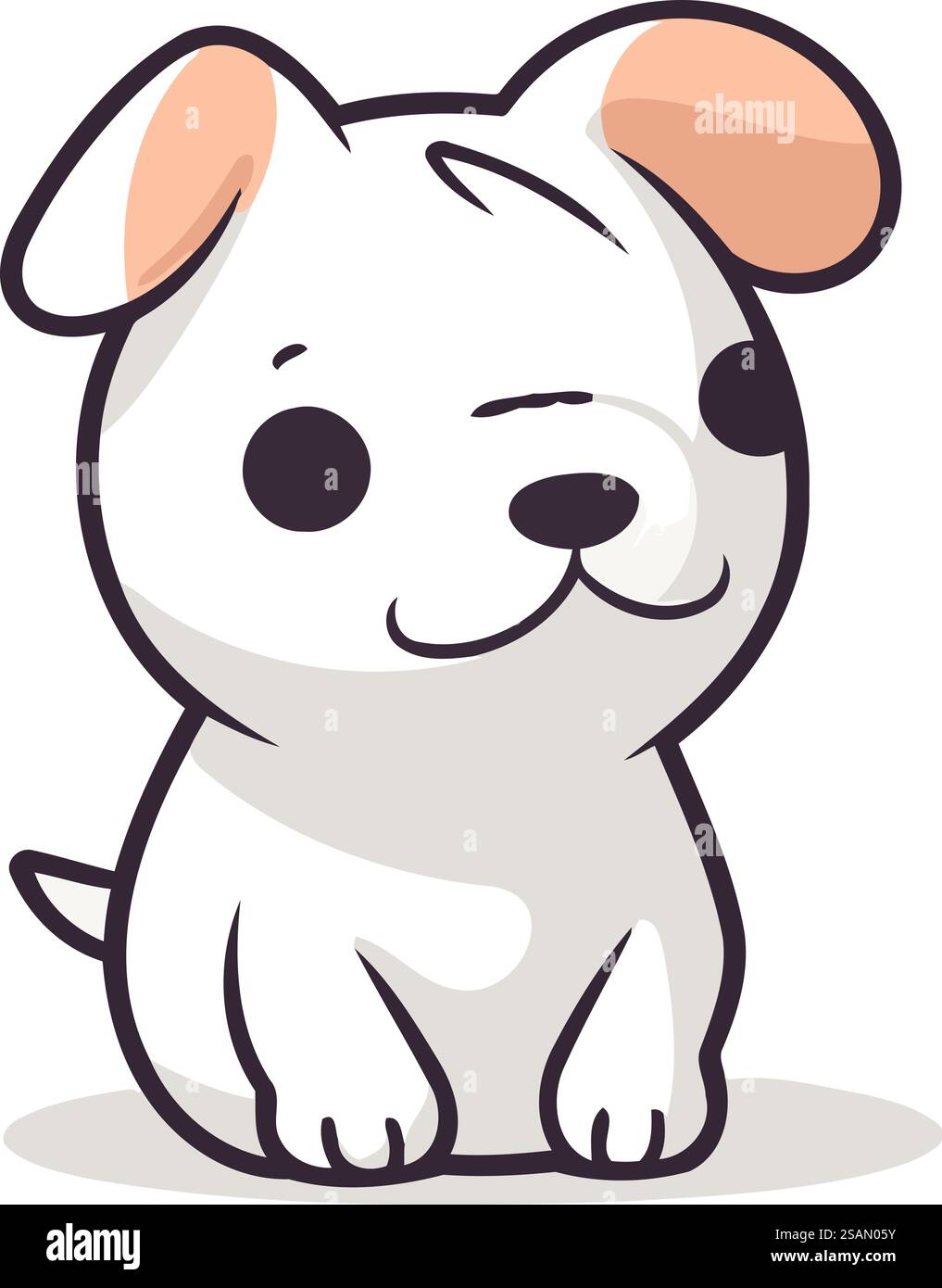 Cute cartoon dog. Vector illustration isolated on a white background ...