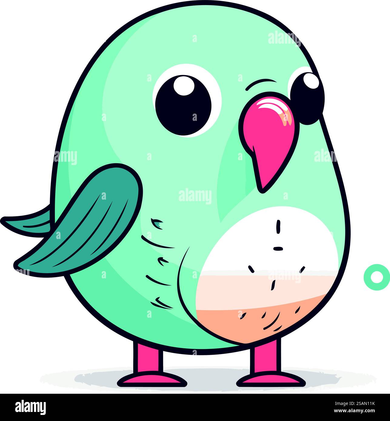 Cute blue bird with funny face. Vector illustration in cartoon style ...