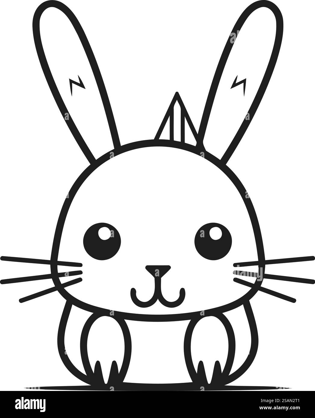 cute rabbit animal cartoon vector illustration graphic design in black ...
