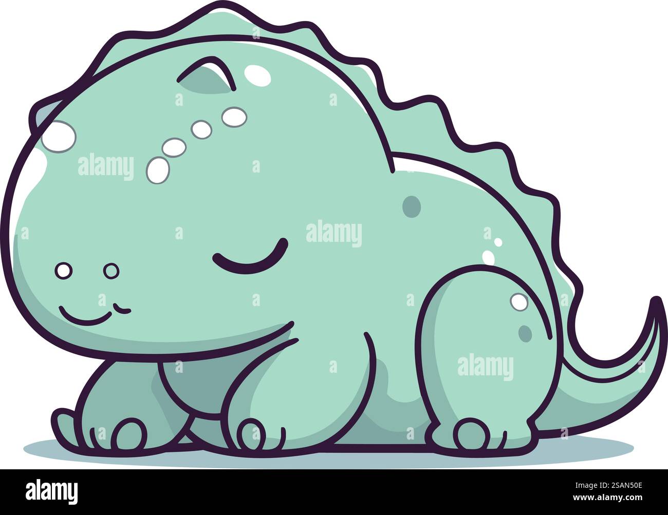 Cute cartoon dinosaur. Vector illustration isolated on a white ...
