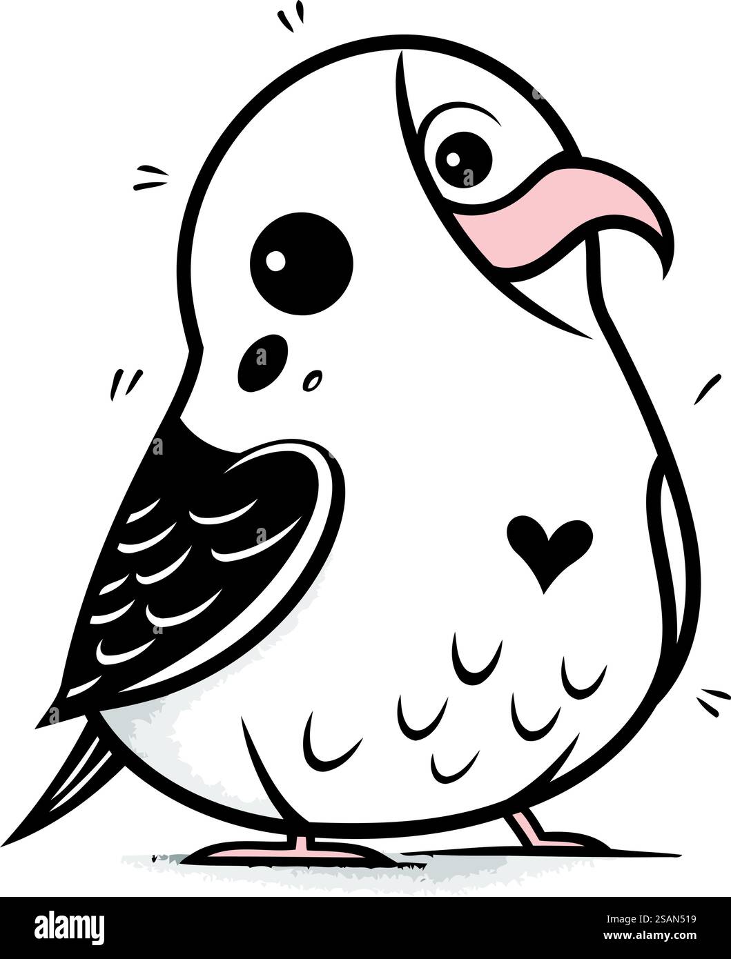 Illustration of a cute bird on a white background. Vector illustration ...