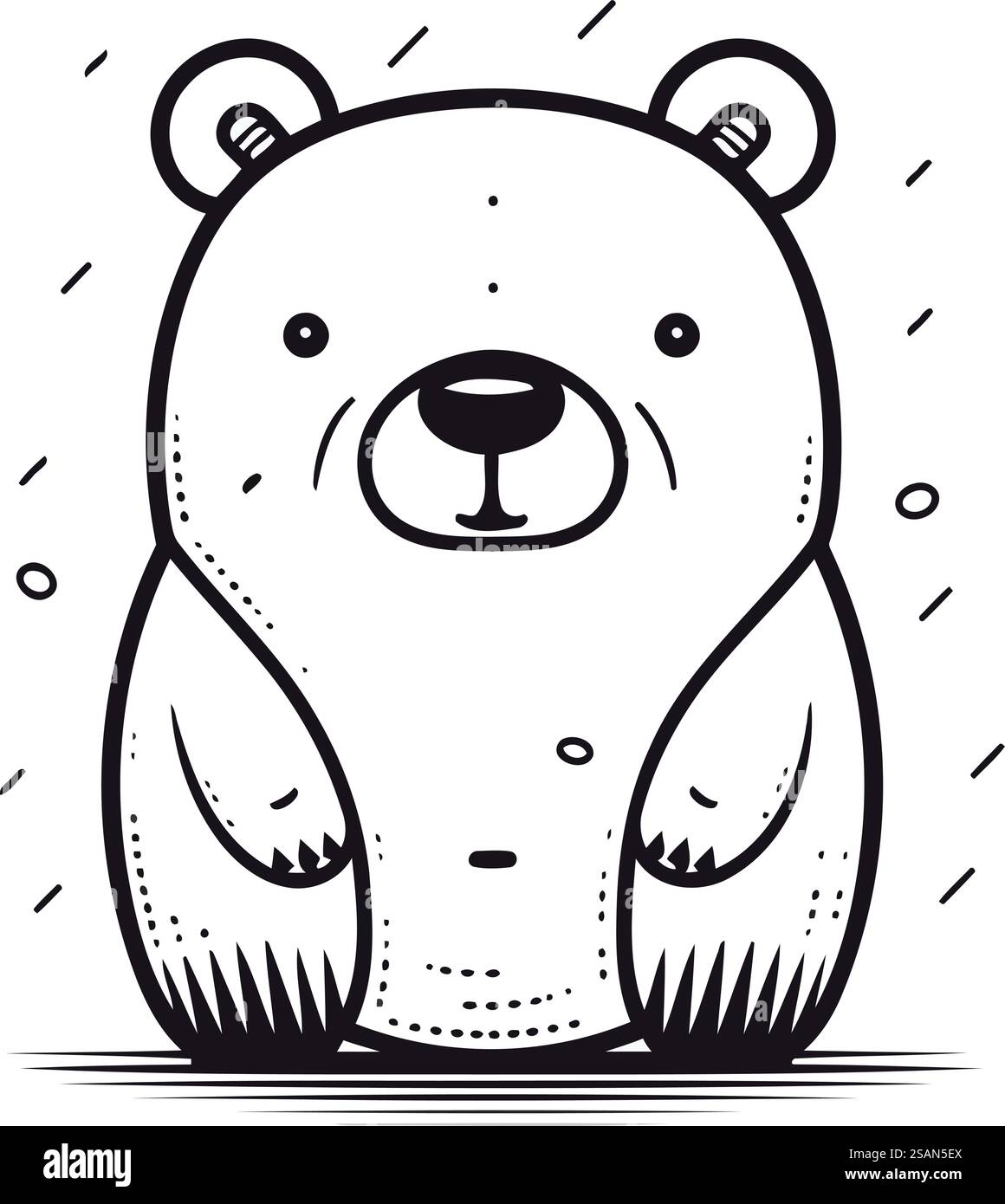 Cute cartoon bear. Vector illustration isolated on a white background ...