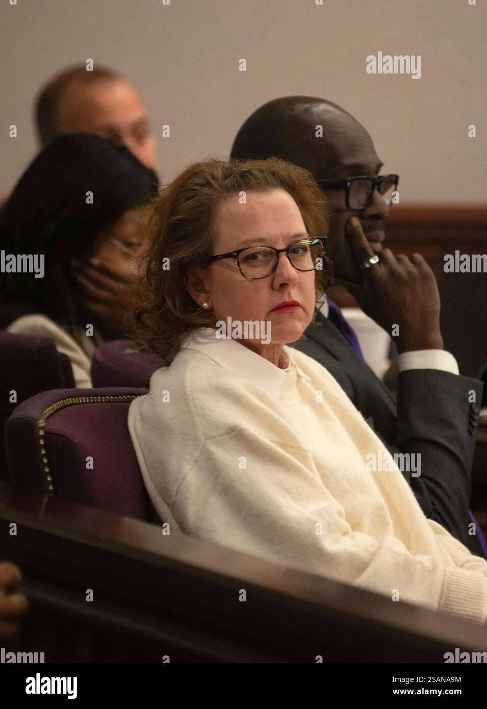 Former Brunswick Judicial Circuit Jackie Johnson sits with her defense ...