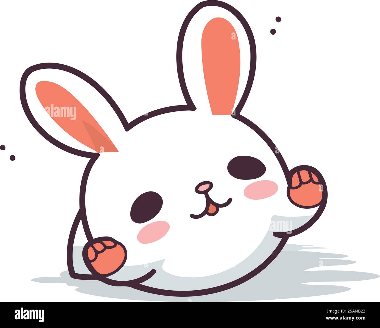 Cute rabbit cartoon character. Vector illustration. Isolated on white ...