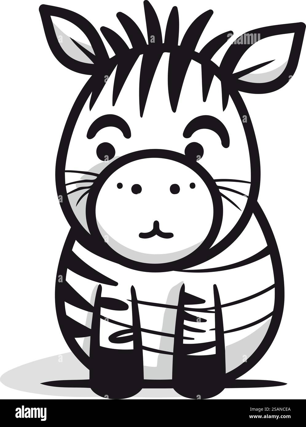 Cute zebra cartoon isolated on white background. Vector illustration ...
