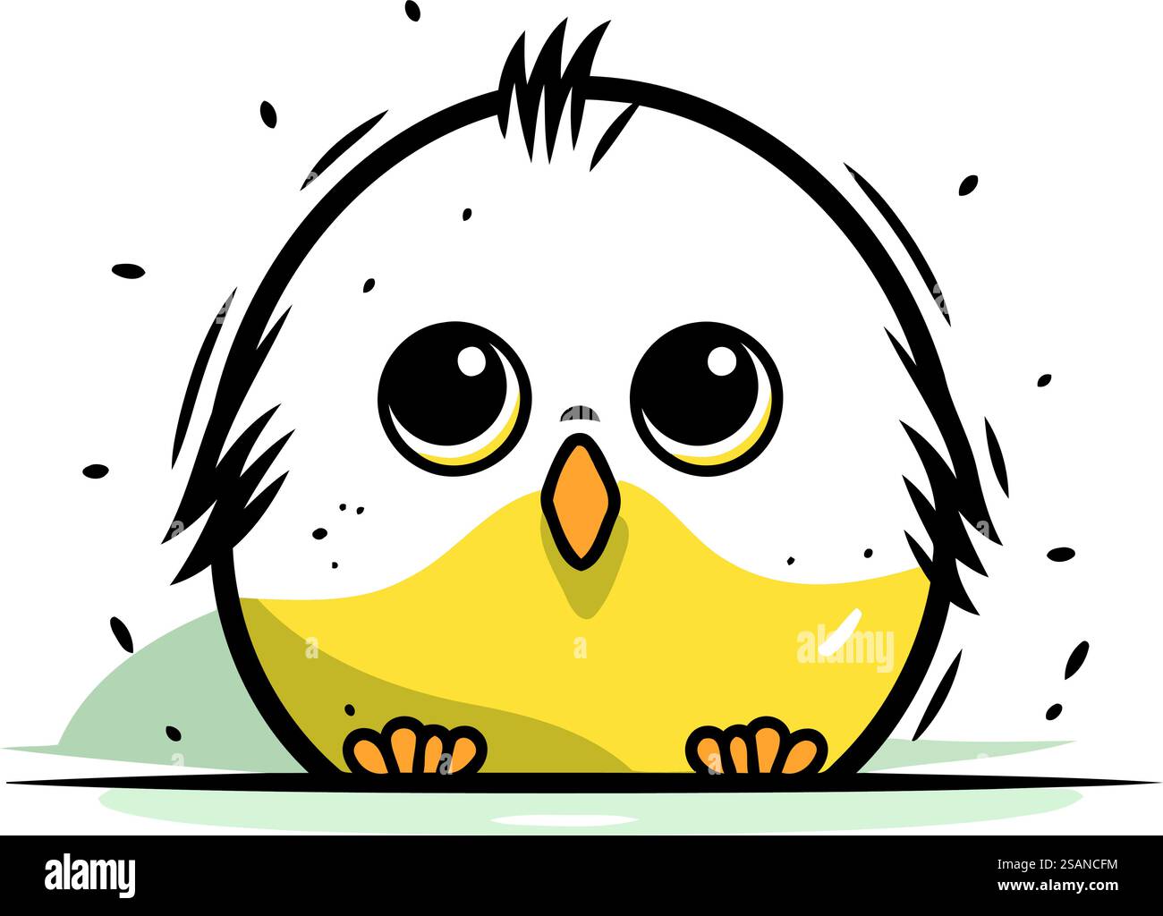 Cute cartoon chick on a white background. Vector illustration for your ...