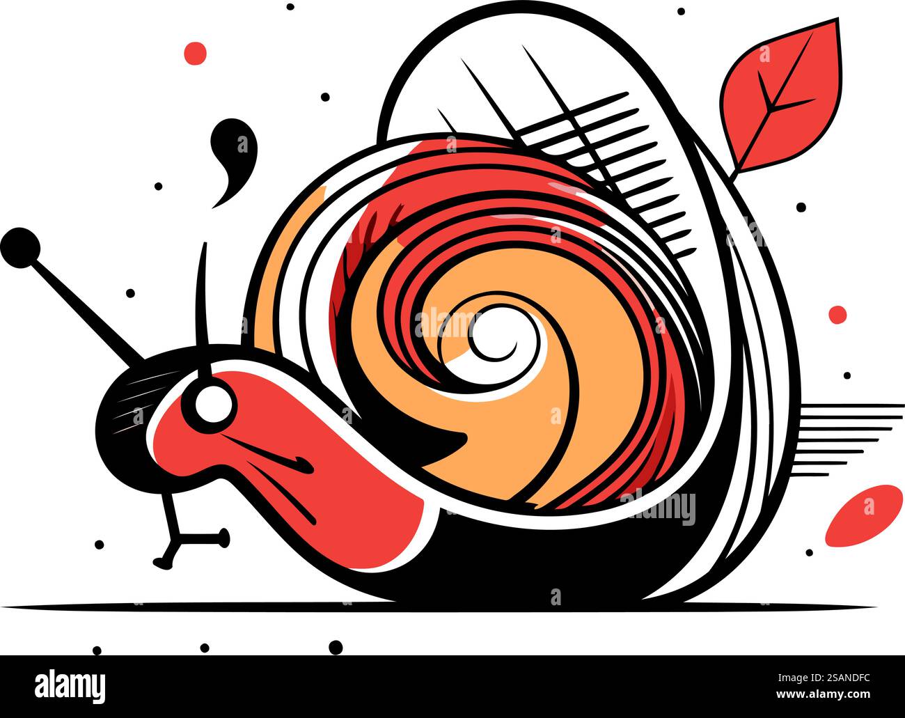 Snail. Vector illustration. Isolated on a white background Stock Vector ...