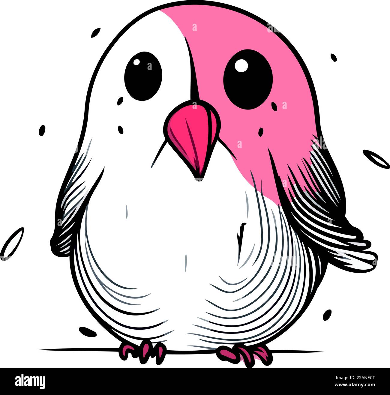Vector illustration of cute little bird. Hand drawn doodle style Stock ...