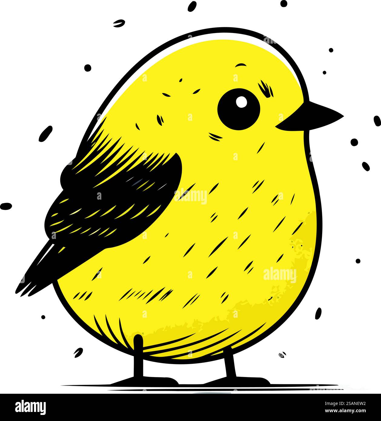 Cute little bird. Hand drawn vector illustration in sketch style Stock ...