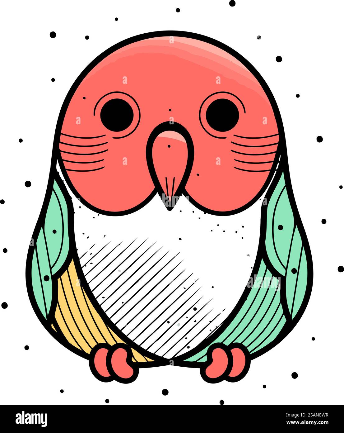 Cute cartoon owl. Vector illustration in doodle style Stock Vector ...