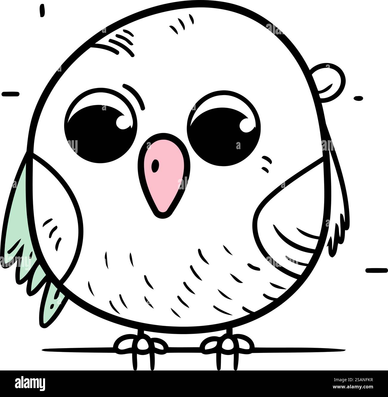 cute little owl doodle vector illustration hand drawn sketch style ...