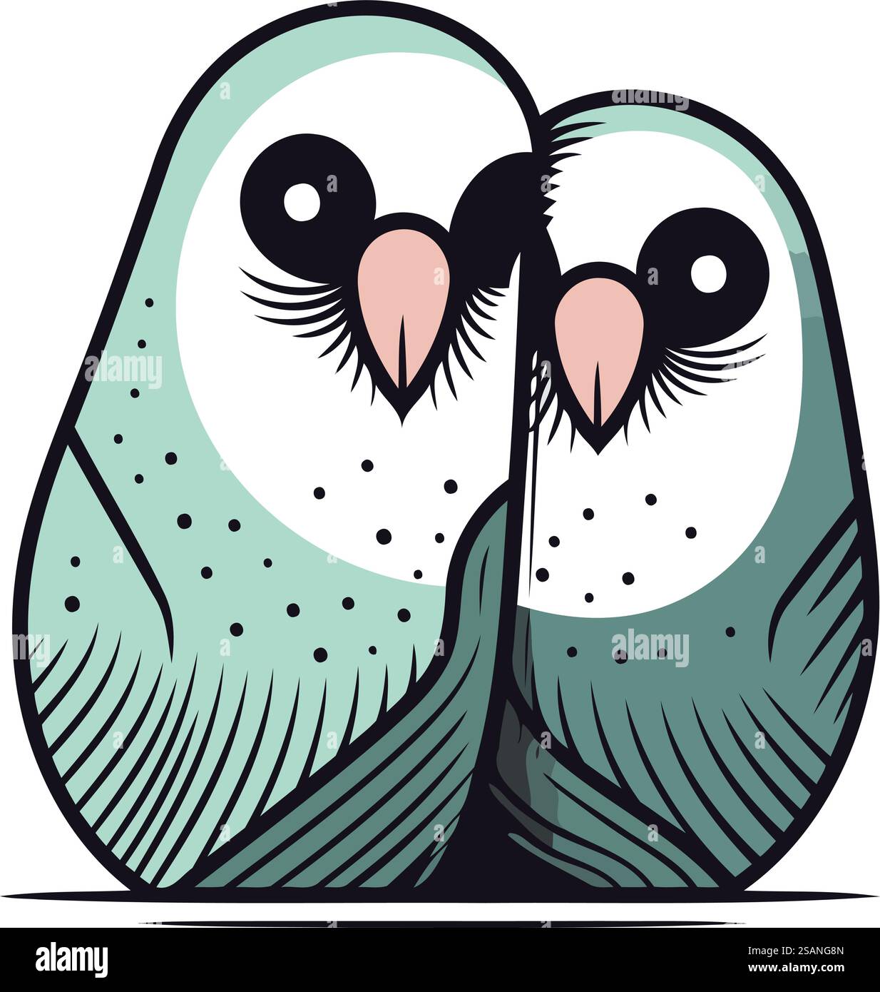 Owls in love. Vector illustration of two owls Stock Vector Image & Art ...