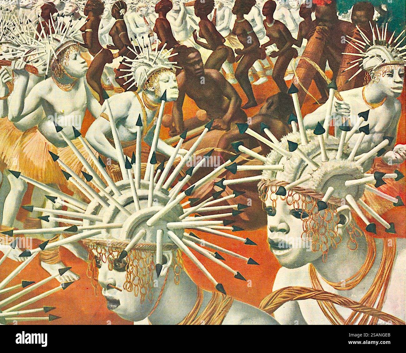 Alexander Yakovlev - The Ganza (Bambili), from Dessins et Peintures d'Afrique - 1927 Stock Photo