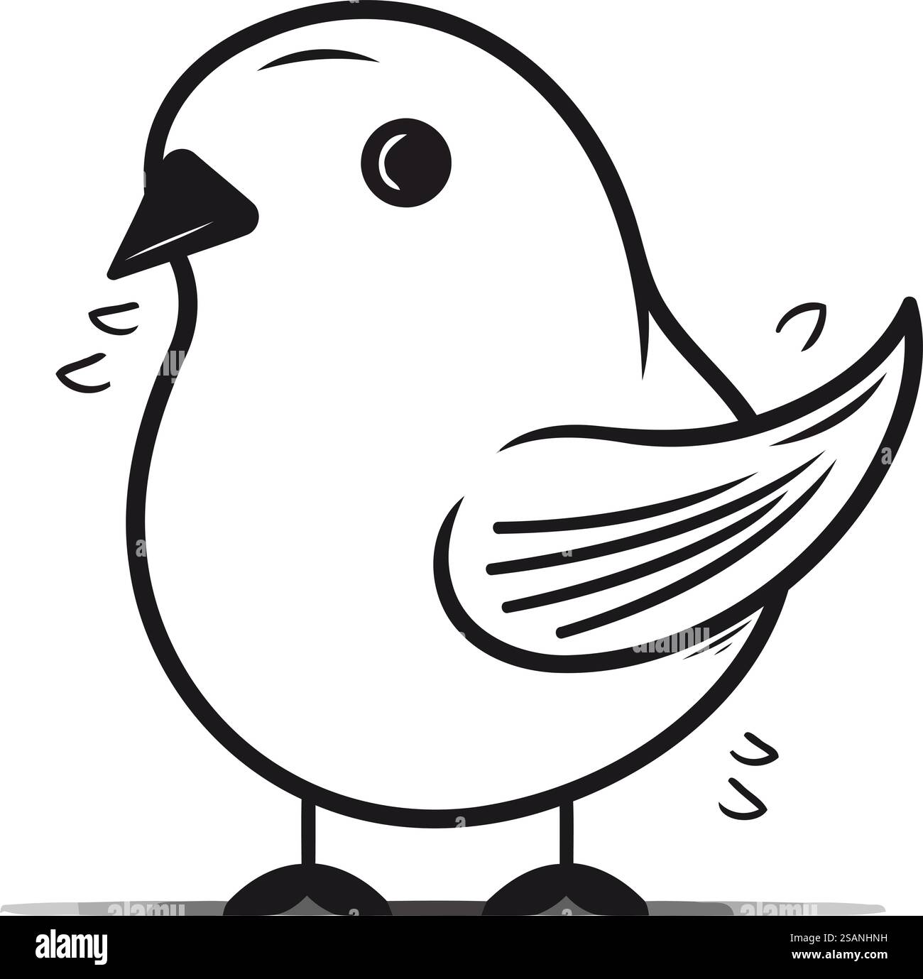 Cute little bird isolated on a white background. Vector illustration ...