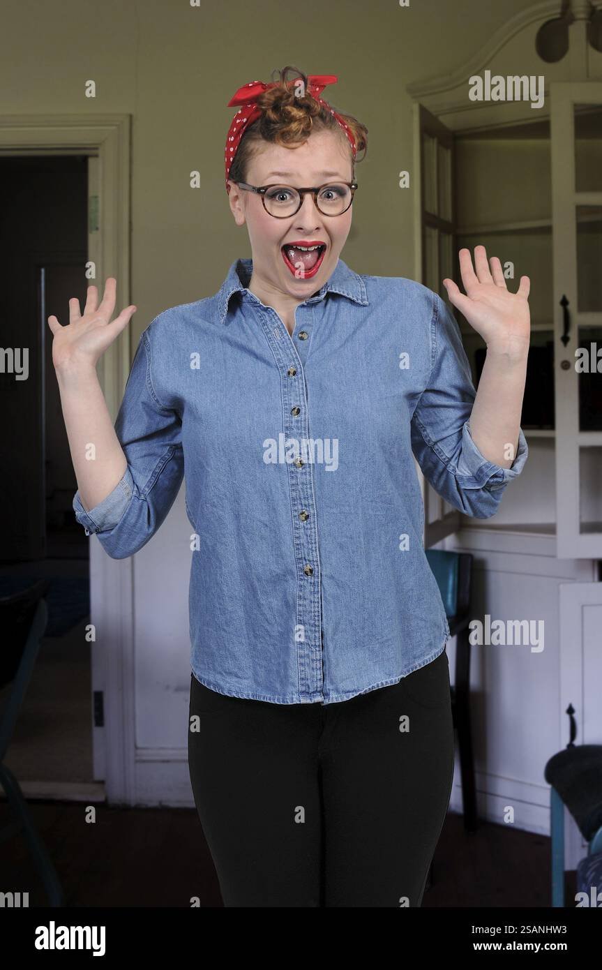 Young woman who shocked hi-res stock photography and images - Alamy