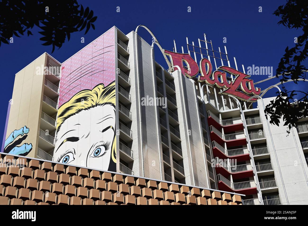 Hotel & Casino Plaza, Las Vegas, Nevada, USA, North America Stock Photo