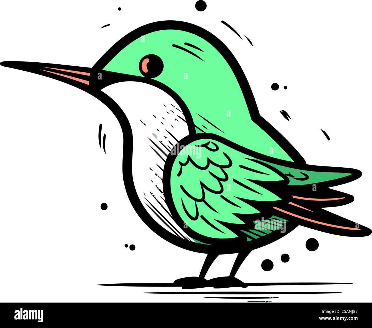 Hummingbird hand drawn vector illustration in cartoon doodle style ...