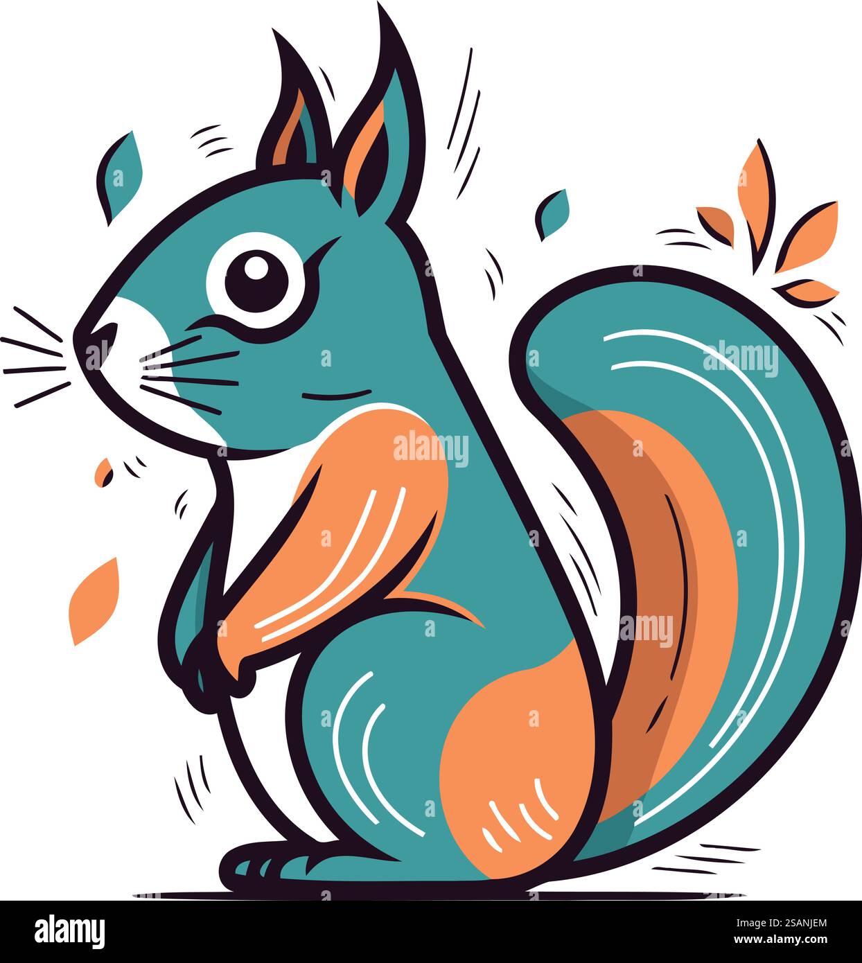 Squirrel. Vector illustration. Isolated on a white background Stock ...